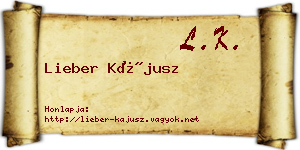 Lieber Kájusz névjegykártya